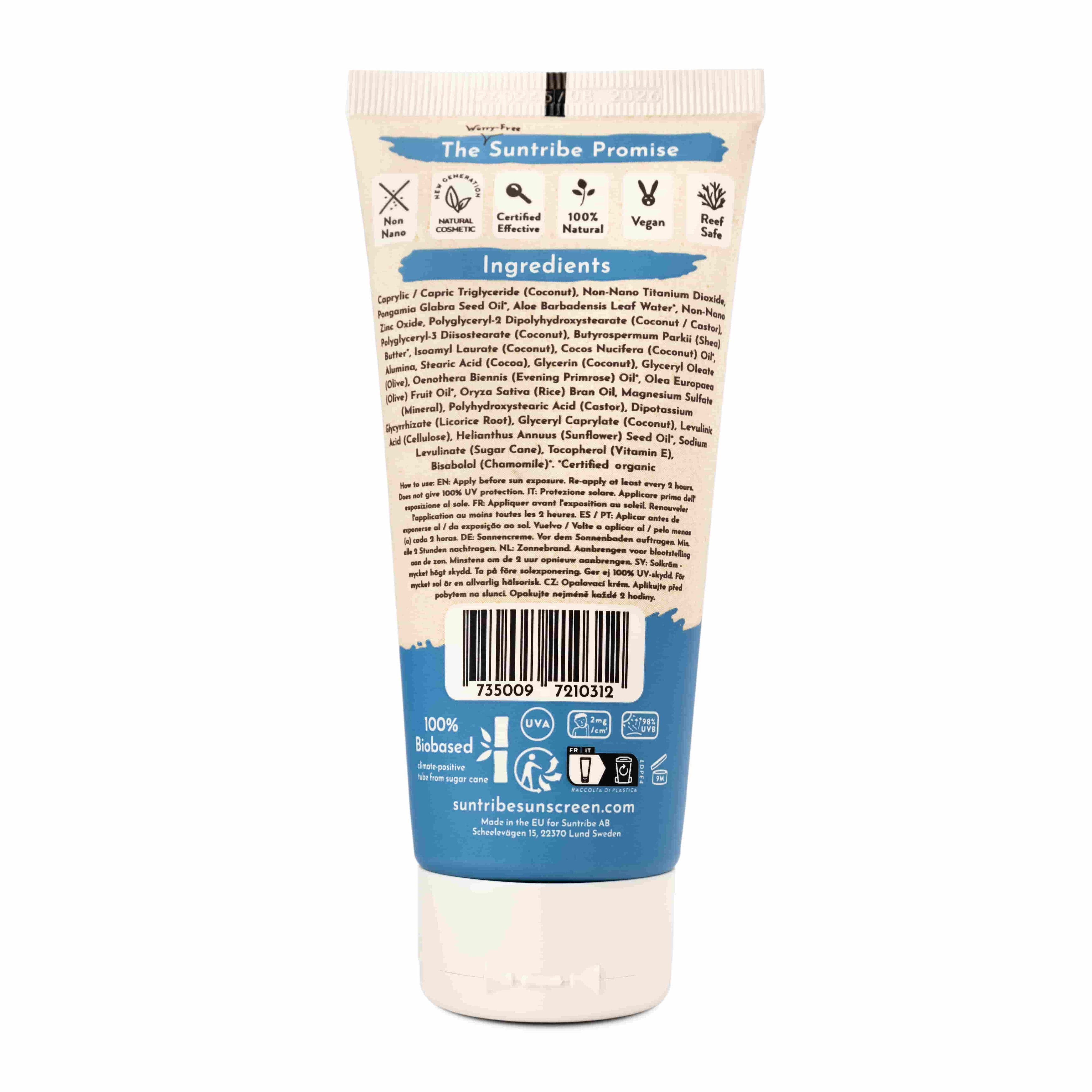 Suntribe All Natural Mineral Body & Face Sunscreen SPF 50 (100ml) | Sunscreen | Suntribe