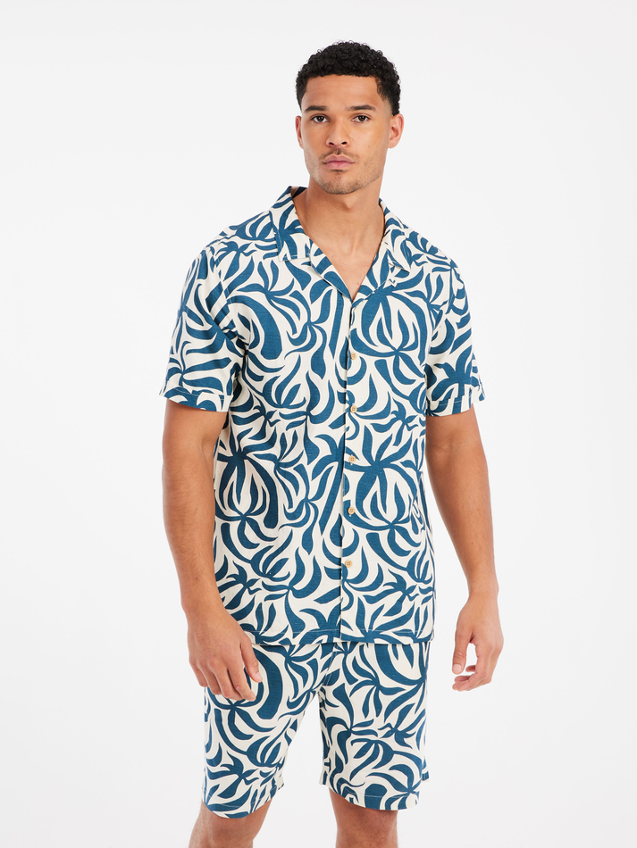 Protest Mens Dre Short Sleeve Shirt - Raku Blue