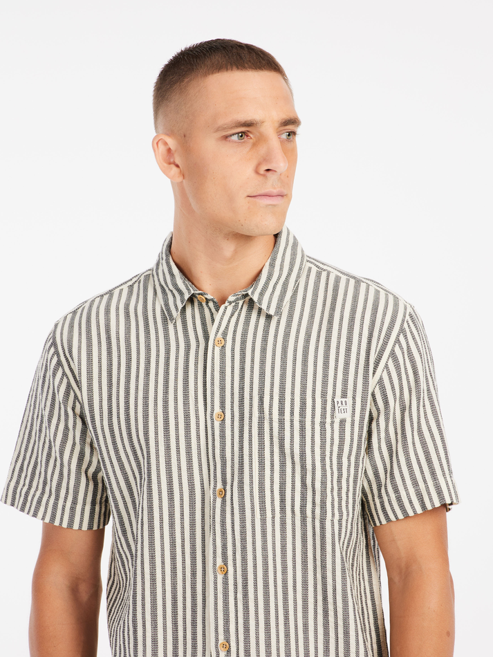 Protest Mens Debut Short Sleeve Shirt - Off White