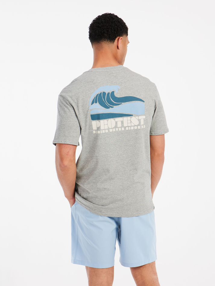 Protest Mens Jake T-Shirt - Dark Grey Melee