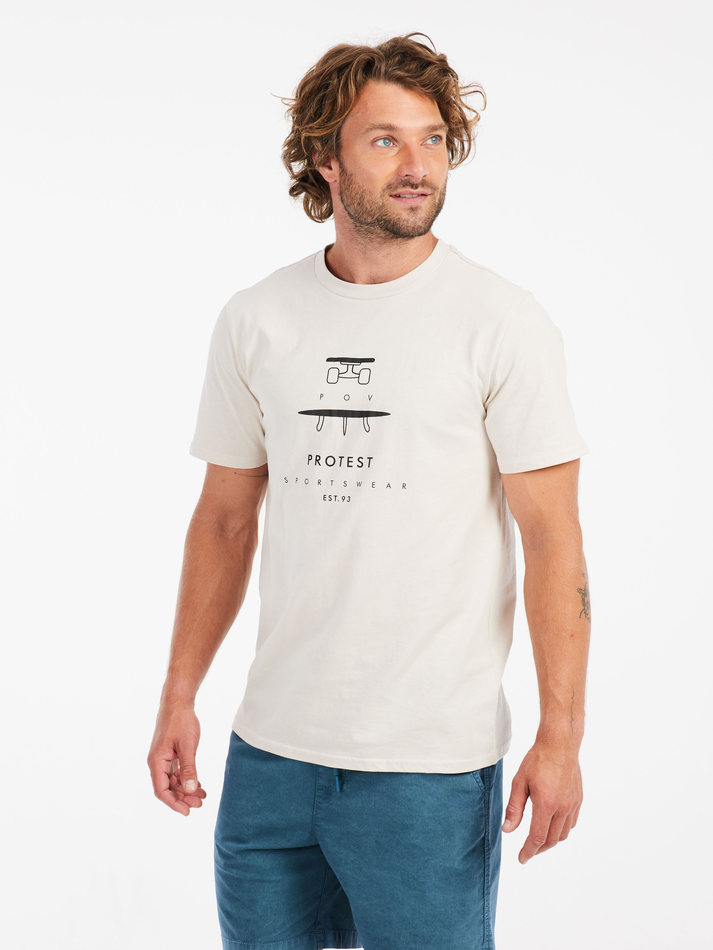 Protest Mens Andros T-Shirt - Off White