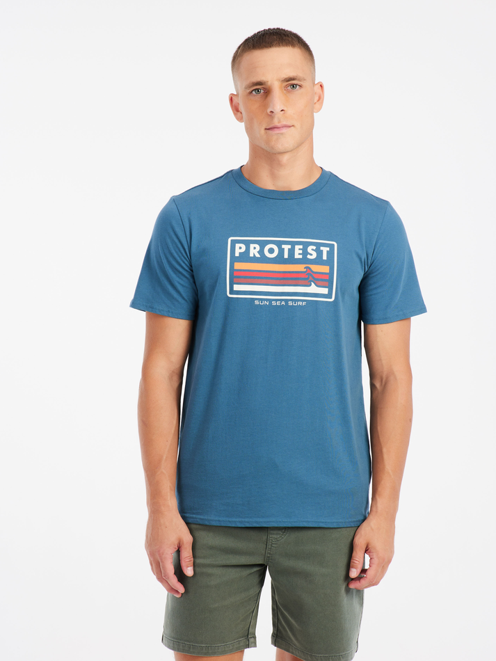 Protest Mens Barn T-Shirt - Raku Blue