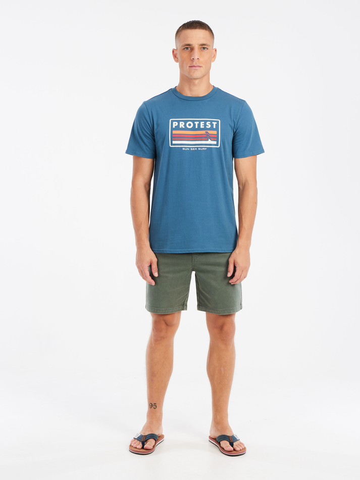 Protest Mens Barn T-Shirt - Raku Blue