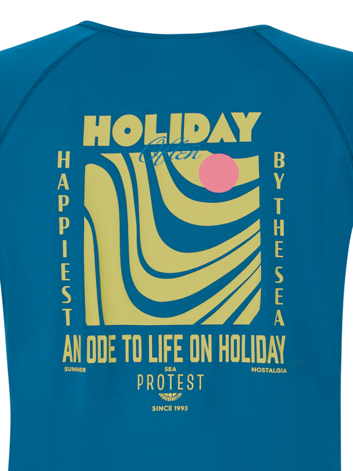 Protest Womens Happy Surf Short Sleeve Surf T-Shirt - Surfing Blue