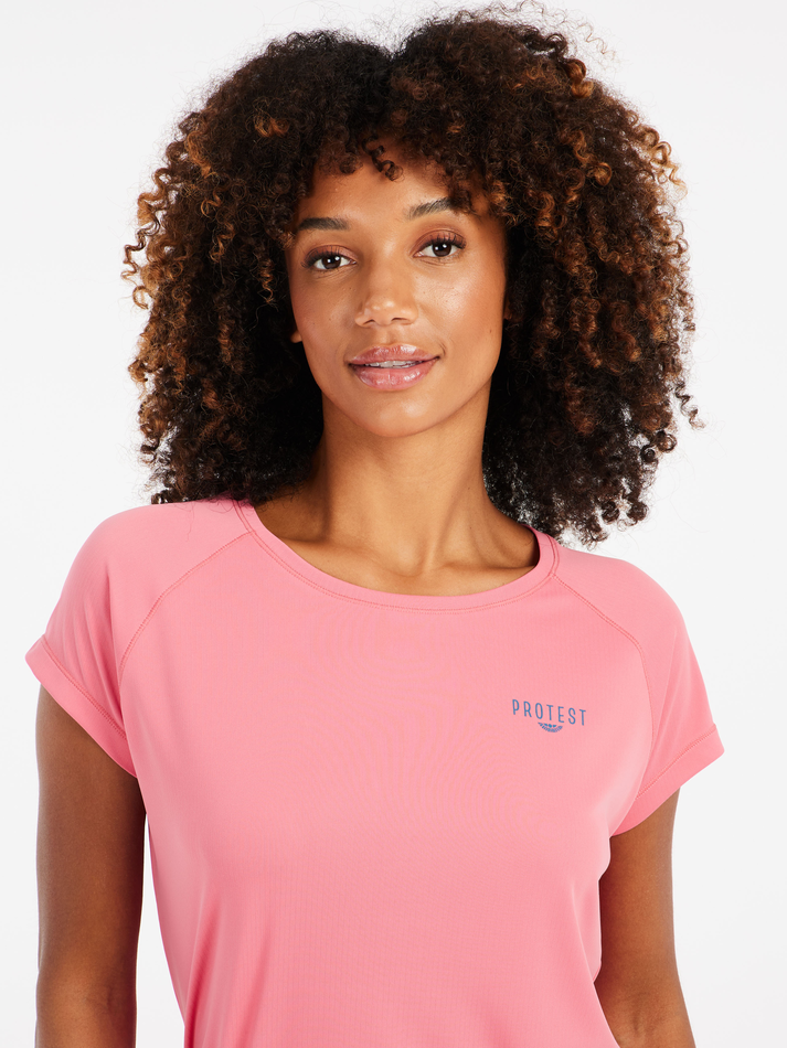 Protest Womens Happy Surf Short Sleeve Surf T-Shirt - Guava Pink