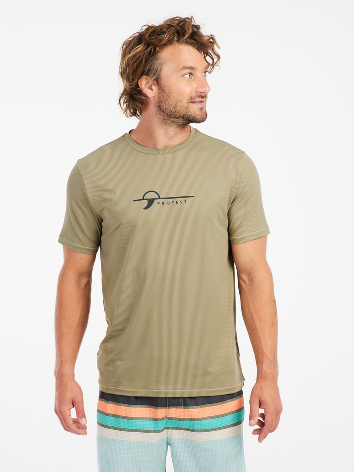 Protest Mens Core Short Sleeve Surf T-Shirt - Artichoke Green