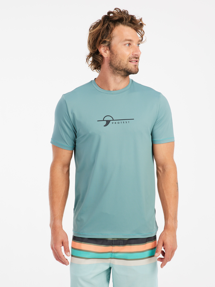 Protest Mens Core Short Sleeve Surf T-Shirt - Arctic Green
