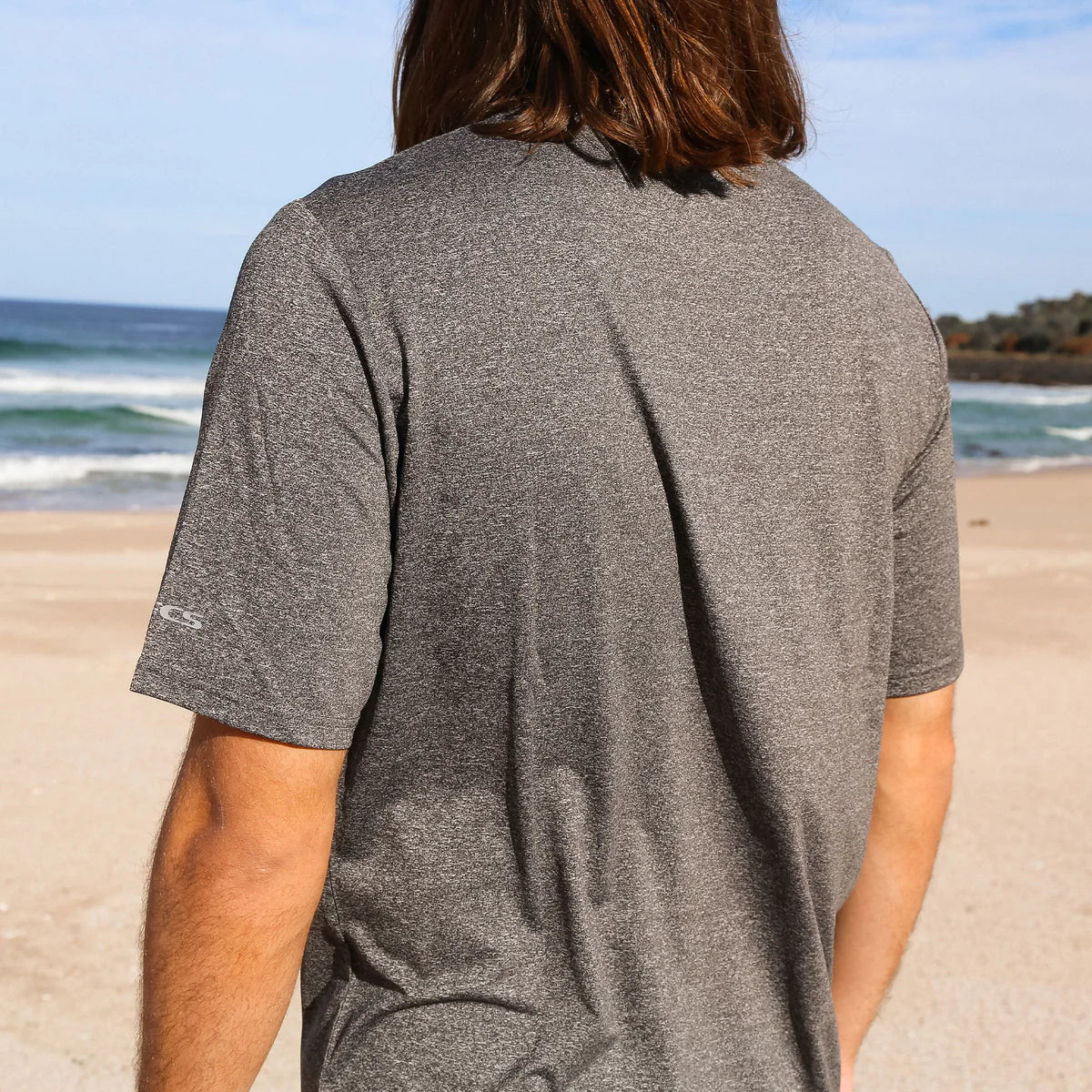 FCS Men's Short Sleeve UV Surf Tee - Heather Grey