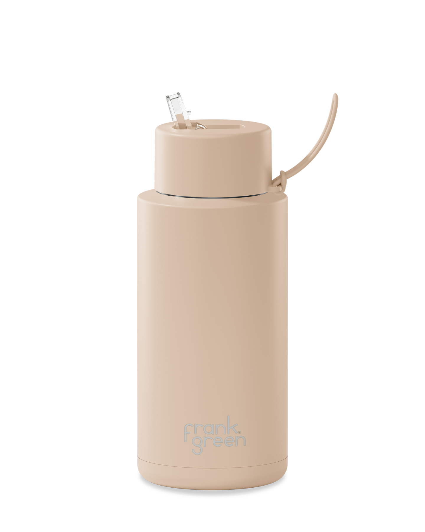 Frank Green Stainless Steel Ceramic Reusable Bottle 34oz/1L - Soft Stone