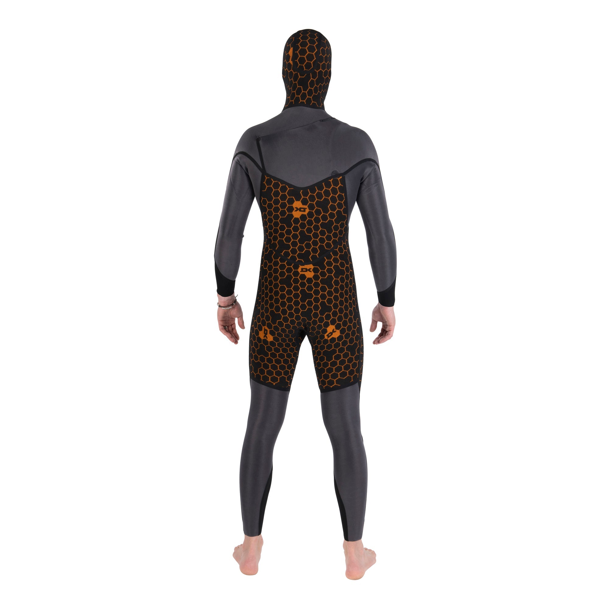 Dakine Mens Cyclone Chest Zip Hooded 5/4mm Full Wetsuit (Black) | Wetsuits | Dakine