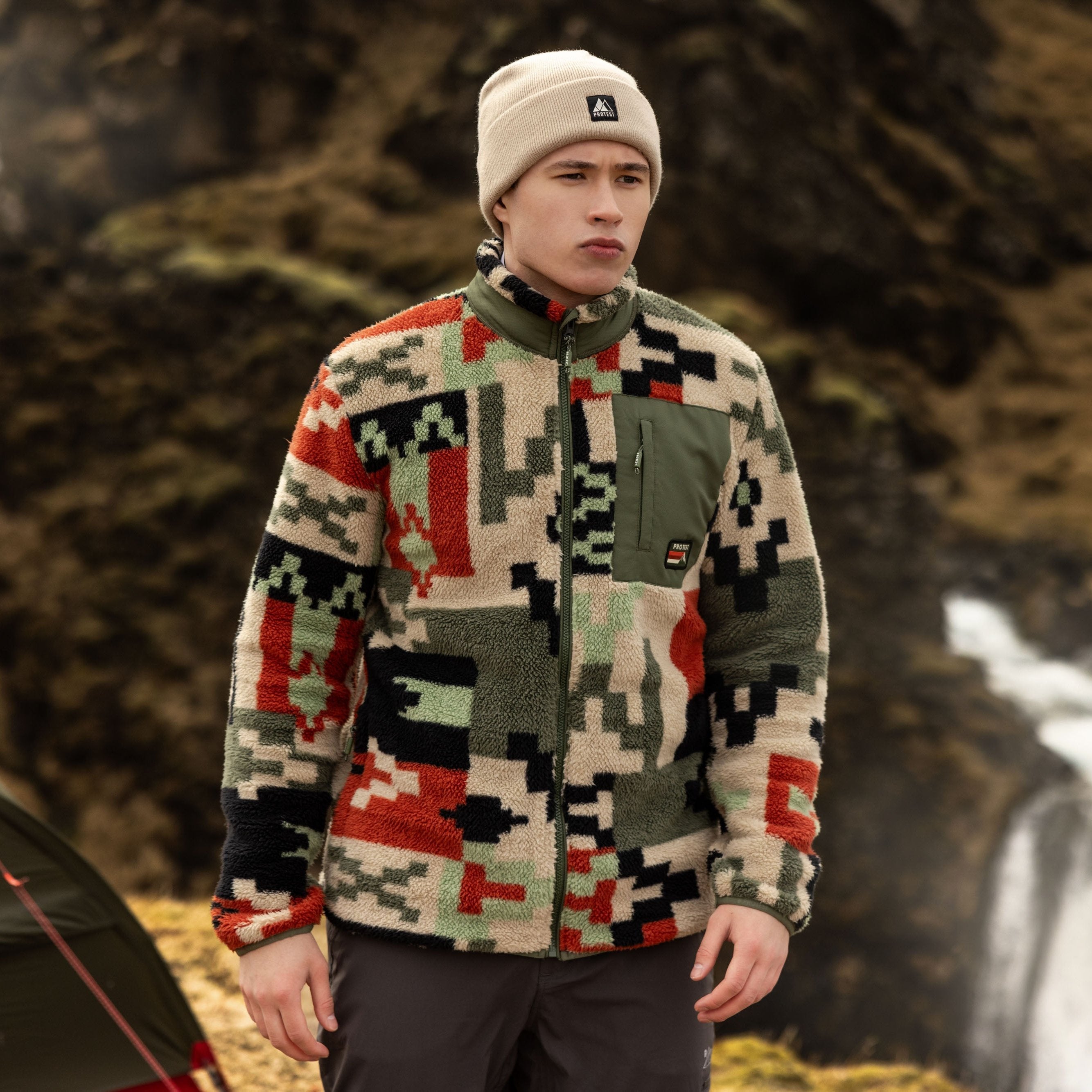 Protest Mens KEYSTON outdoor fullziptop - Blue | Thermals | Protest