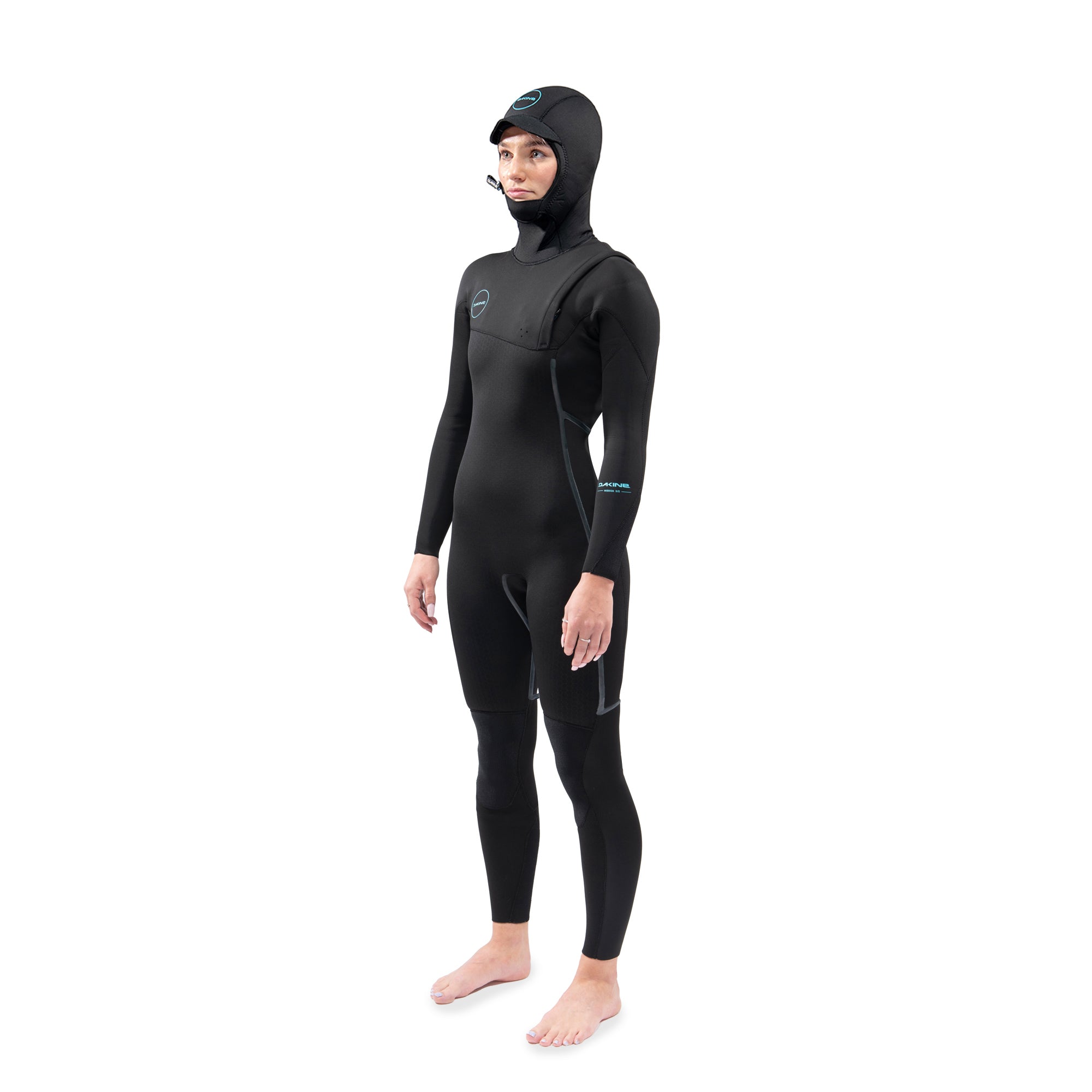 Dakine Womens Mission Chest Zip Hooded 5/4/3mm Full Wetsuit (Black) | Wetsuits | Dakine