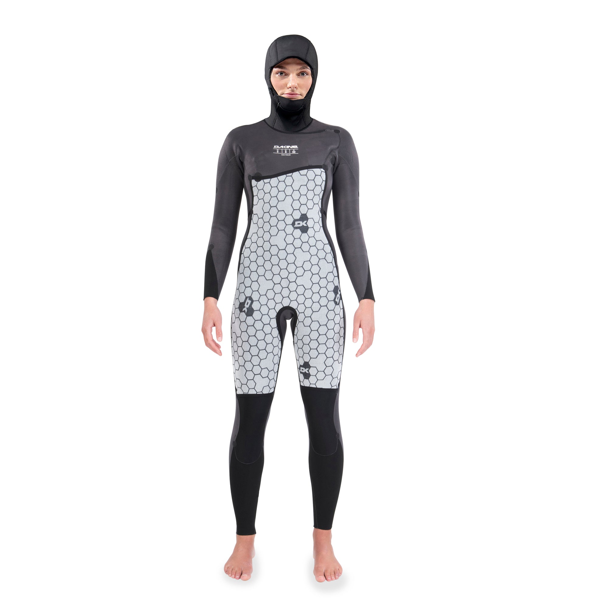 Dakine Womens Mission Chest Zip Hooded 5/4/3mm Full Wetsuit (Black) | Wetsuits | Dakine
