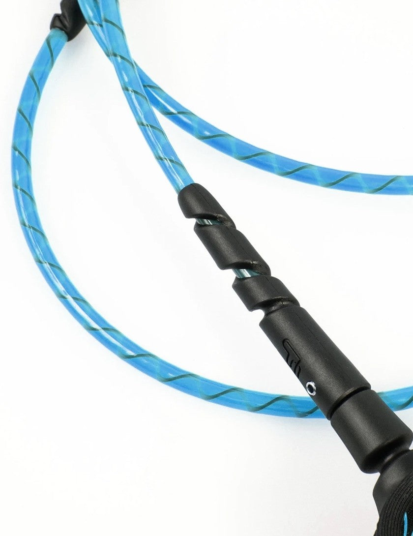 FCS Freedom Helix All Round Longboard Ankle Leash - Blue / Black | Leashes | FCS