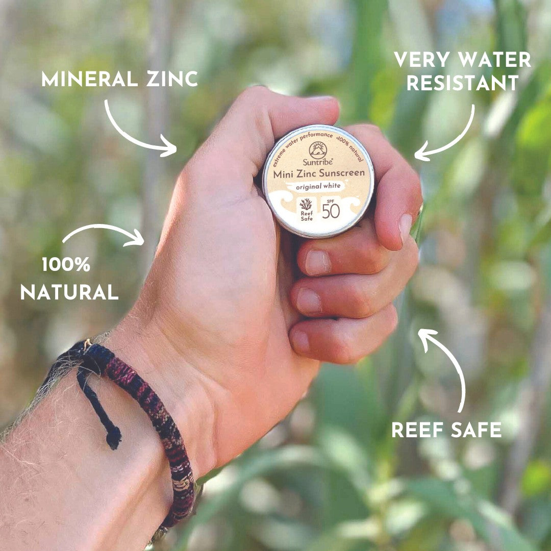 Suntribe Face & Sport Zinc Sunscreen 15g Tin - SPF 50 (White) | Sunscreen | Suntribe