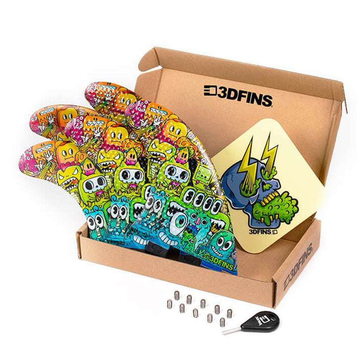 3D Fins - All Rounder 5 Fin - Medium - Monsters (FCS1/Futures)
