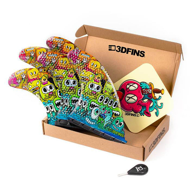 3D Fins - All Rounder 5 Fin - Medium - Monsters (FCS1/Futures)