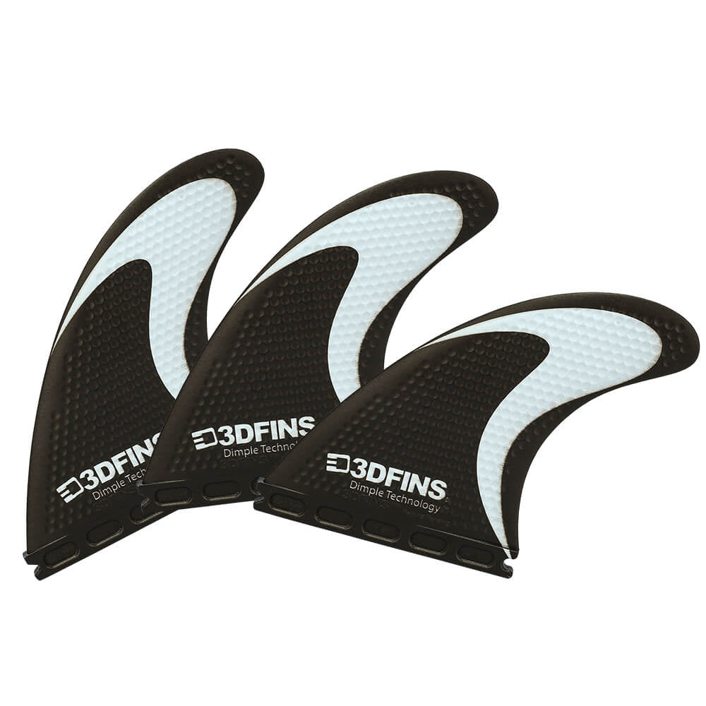3D Fins - All Rounder Thruster - Medium - B&amp;W Swoosh (FCS2/Futures)