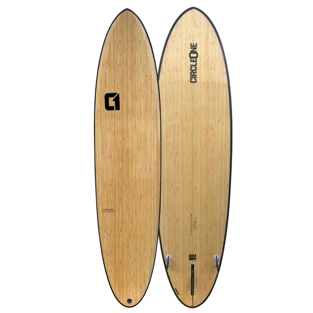 7ft 2 Bamboo Round Tail Mini Mal Surfboard | Circle One
