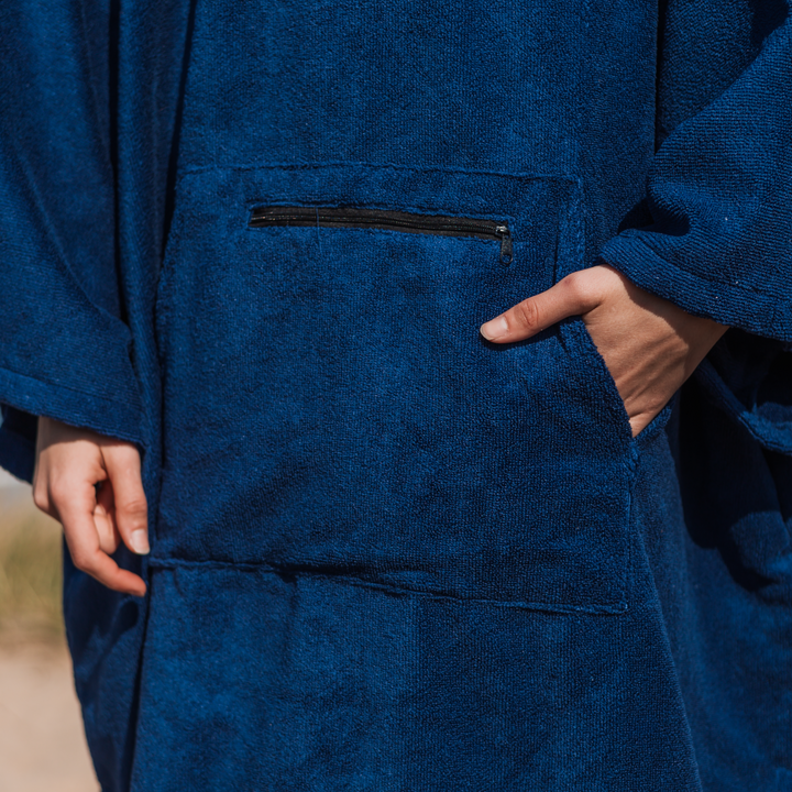 Plus Size Microfibre Towel Changing Robe | Navy Blue
