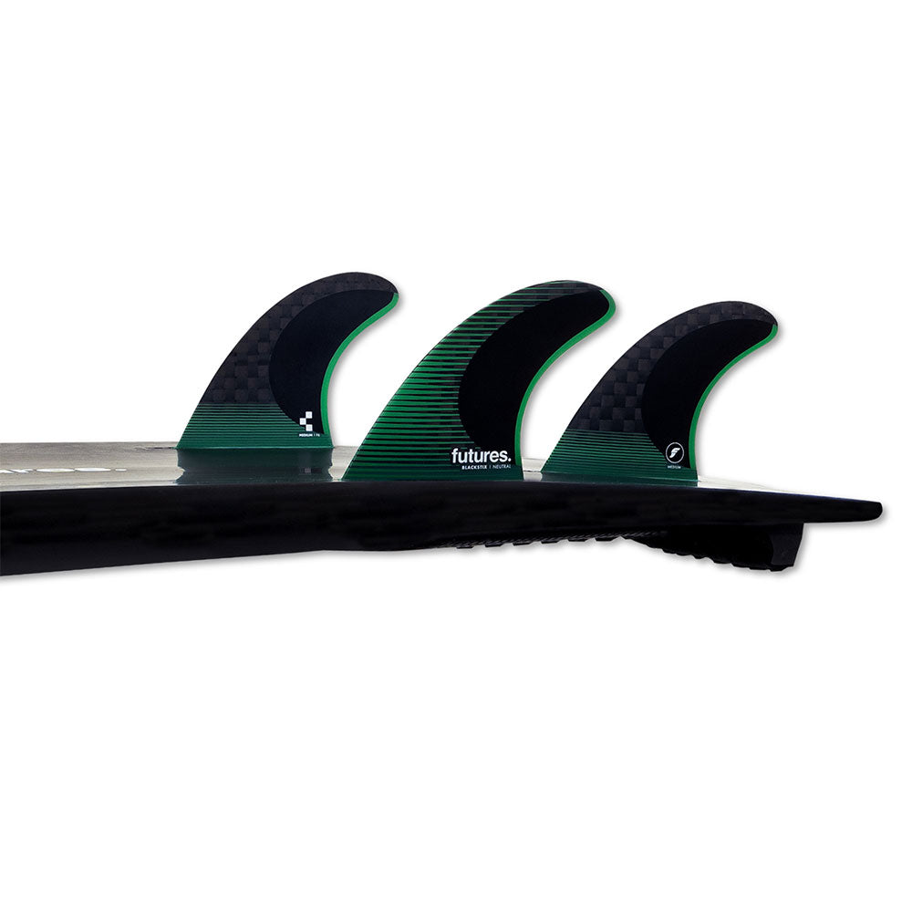 Futures F6 Blackstix Tri Fin Set Medium - Green / Black | Fins | Futures