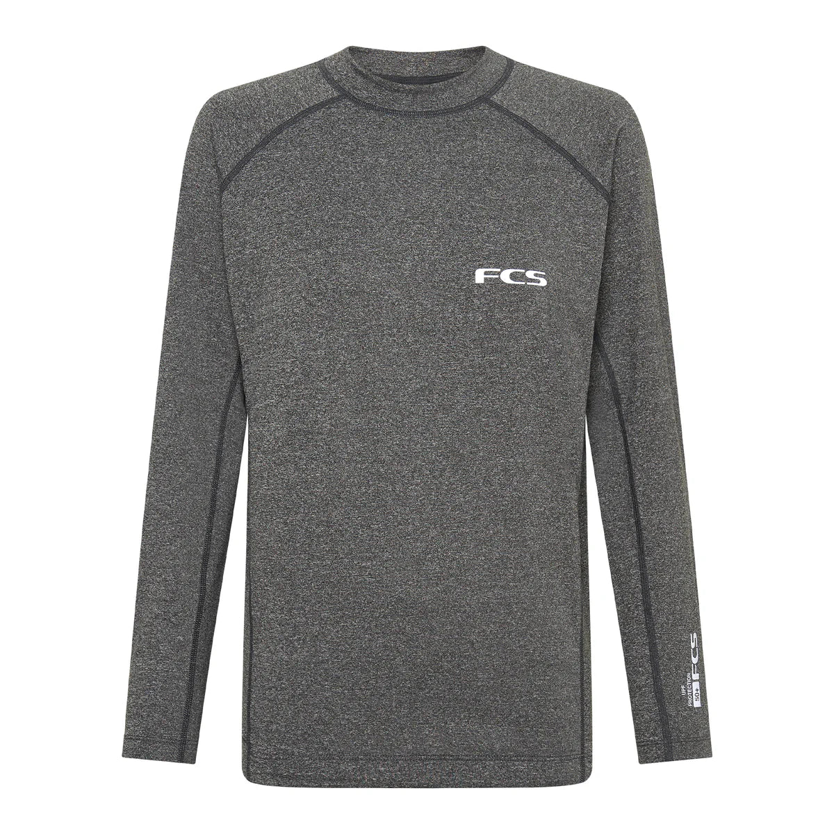 FCS Essential Long Sleeve Rash Vest - Heather Grey