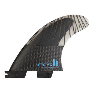 FCS II Performer PC Carbon Tranquil Blue Tri Retail Fins - Large
