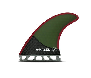 Futures Pyzel Thruster Fin Set Large - Teal / Yellow