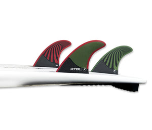 Futures Pyzel Thruster Fin Set Large - Teal / Yellow