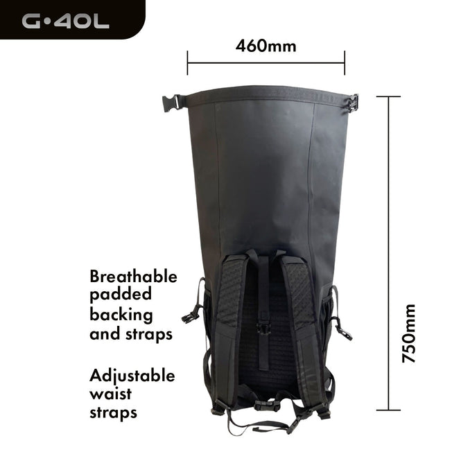 G.40L 100% Waterproof Surfing Backpack - Midnight
