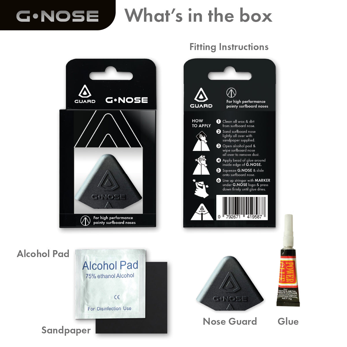 GUARD® G.NOSE – Surfboard Nose Guard - Black | Surf Accessories | Guard