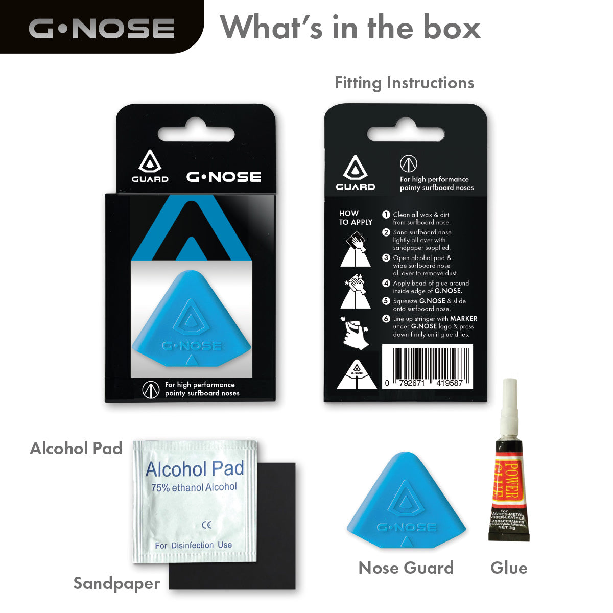 GUARD® G.NOSE – Surfboard Nose Guard - Blue | Surf Accessories | Guard