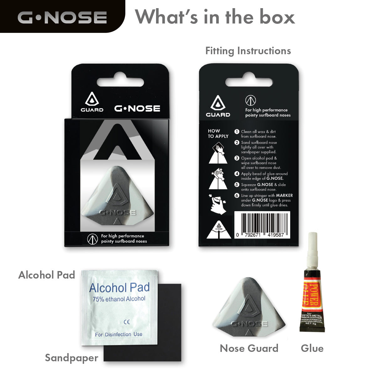 GUARD® G.NOSE – Surfboard Nose Guard - Camo Grey | Surf Accessories | Guard