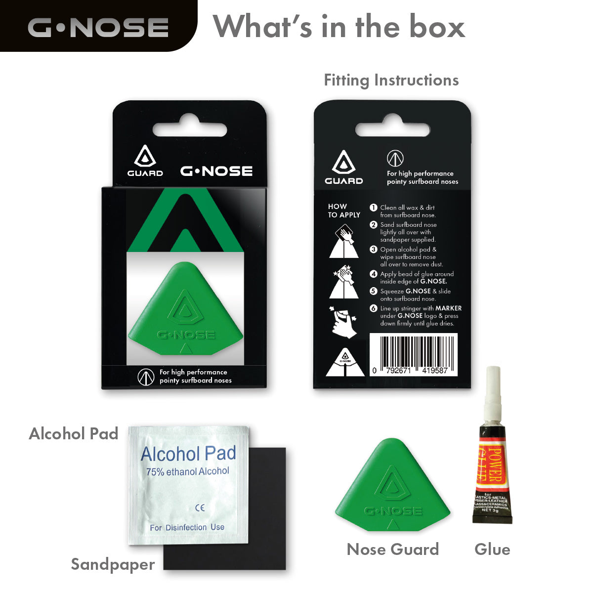 GUARD® G.NOSE – Surfboard Nose Guard - Green | Surf Accessories | Guard