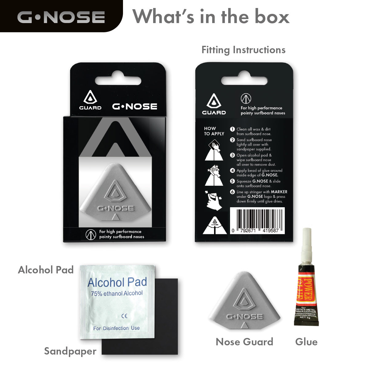 GUARD® G.NOSE – Surfboard Nose Guard - Grey | Surf Accessories | Guard