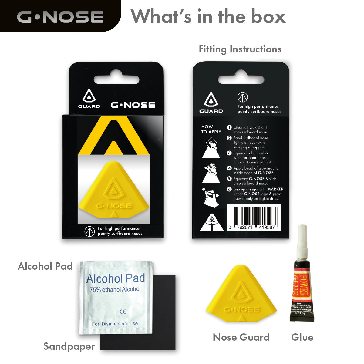 GUARD® G.NOSE – Surfboard Nose Guard - Yellow | Surf Accessories | Guard