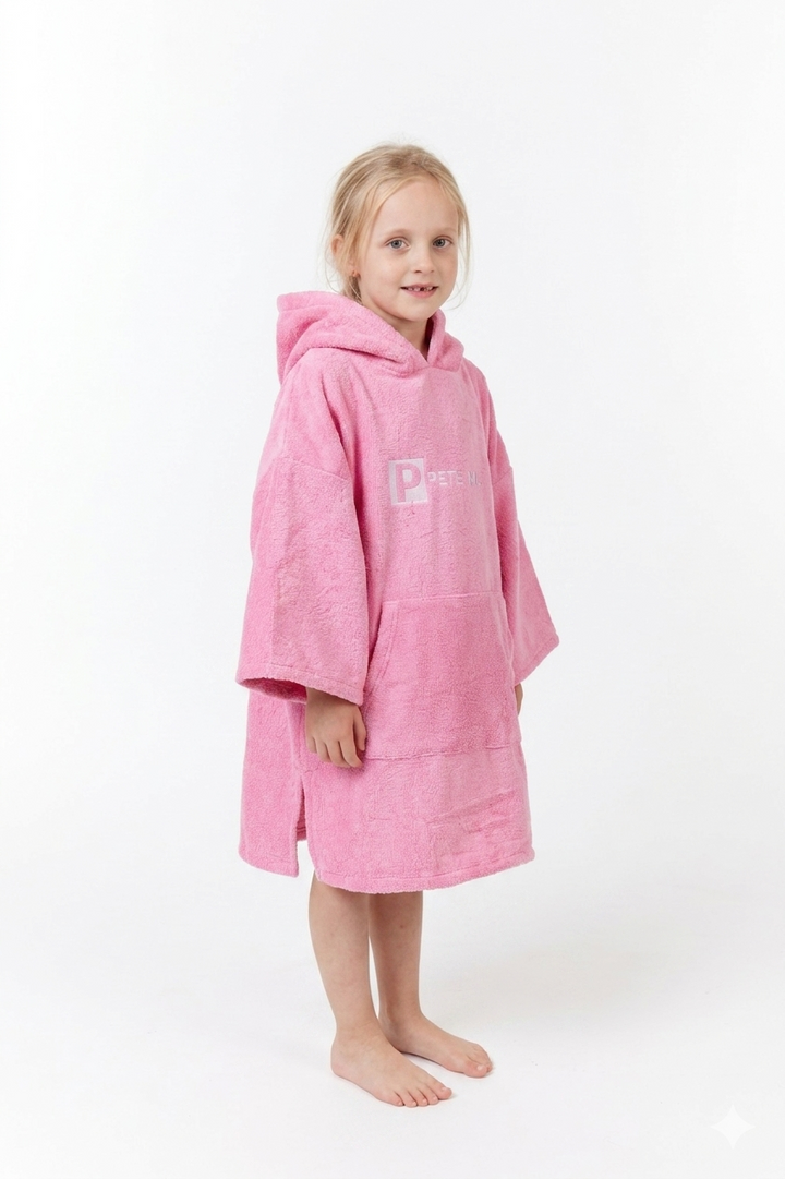 Kids Microfibre Towel Changing Robe | Pink