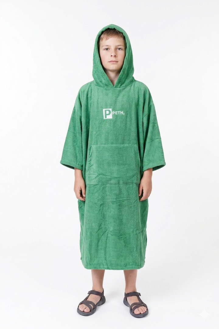 Kids Microfibre Towel Changing Robe | Green