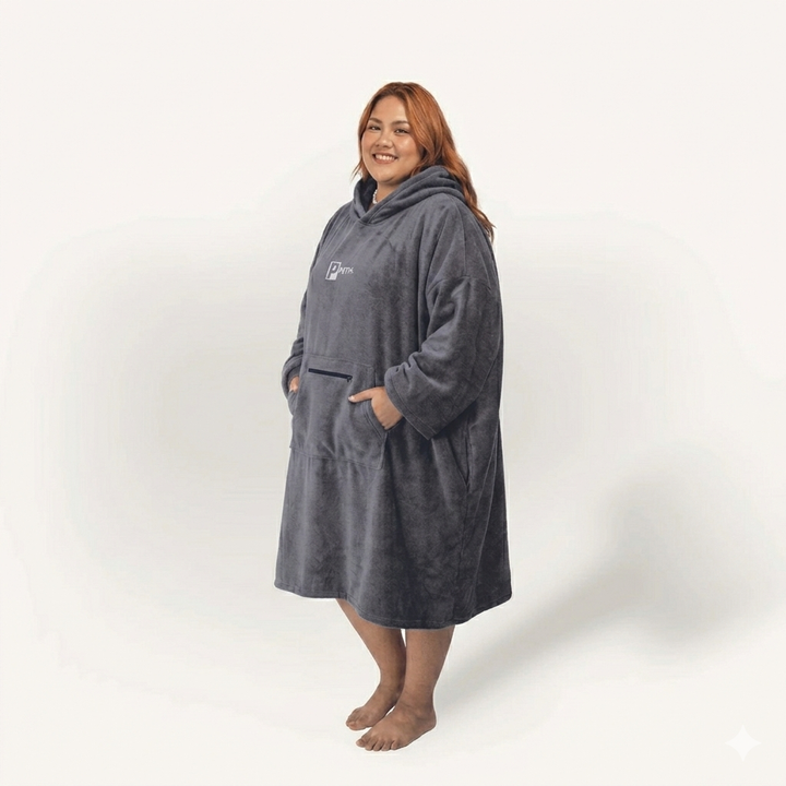 Plus Size Microfibre Towel Changing Robe | Grey