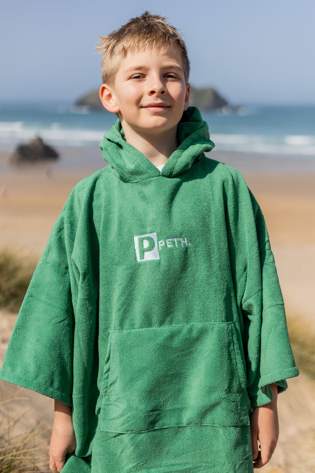 Kids Microfibre Towel Changing Robe | Green