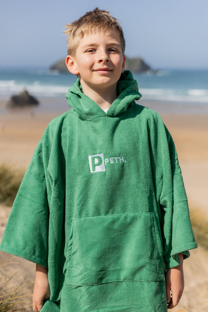 Kids Microfibre Towel Changing Robe | Green
