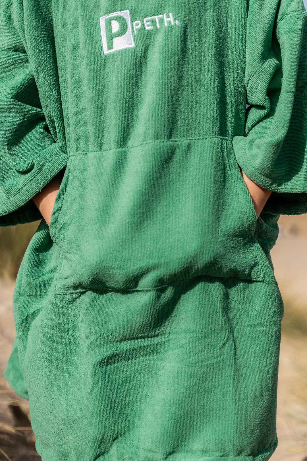 Kids Microfibre Towel Changing Robe | Green