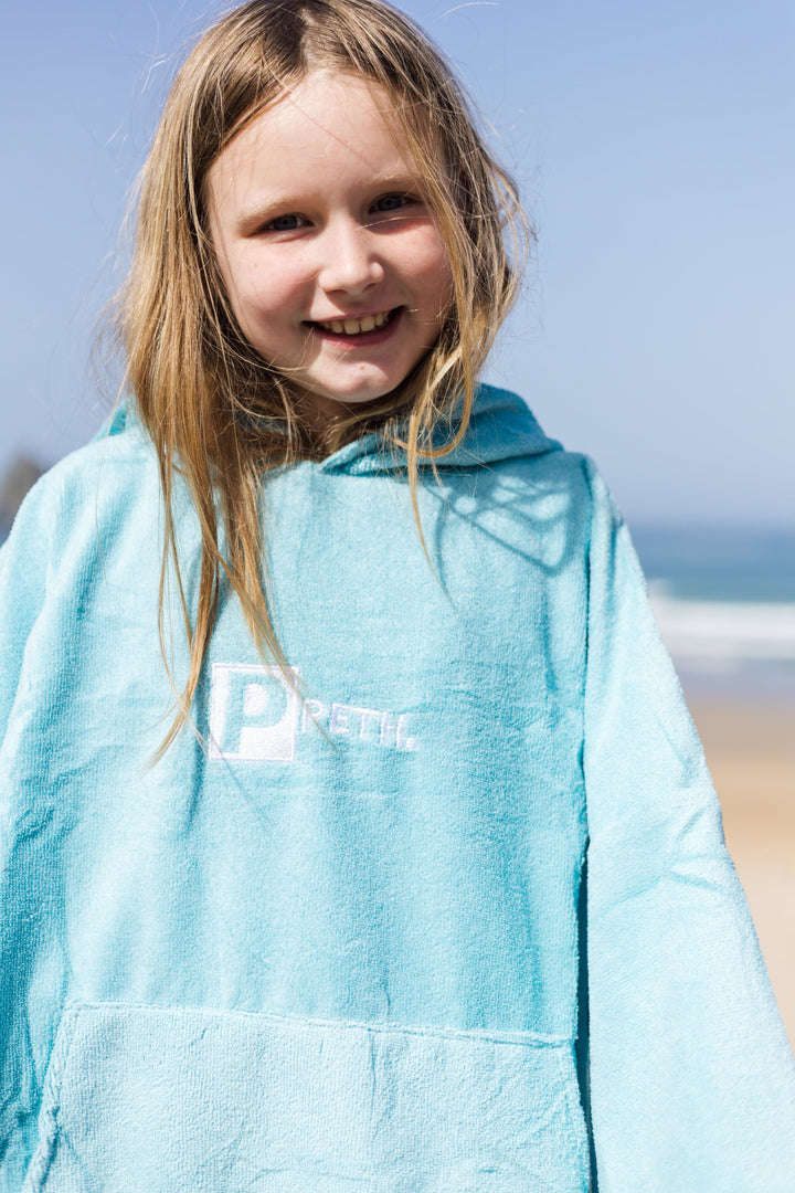 Kids Microfibre Towel Changing Robe | Light Blue