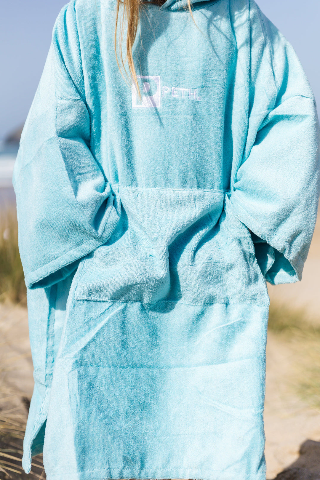 Kids Microfibre Towel Changing Robe | Light Blue