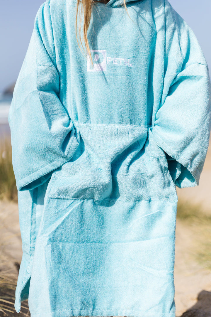 Kids Microfibre Towel Changing Robe | Light Blue