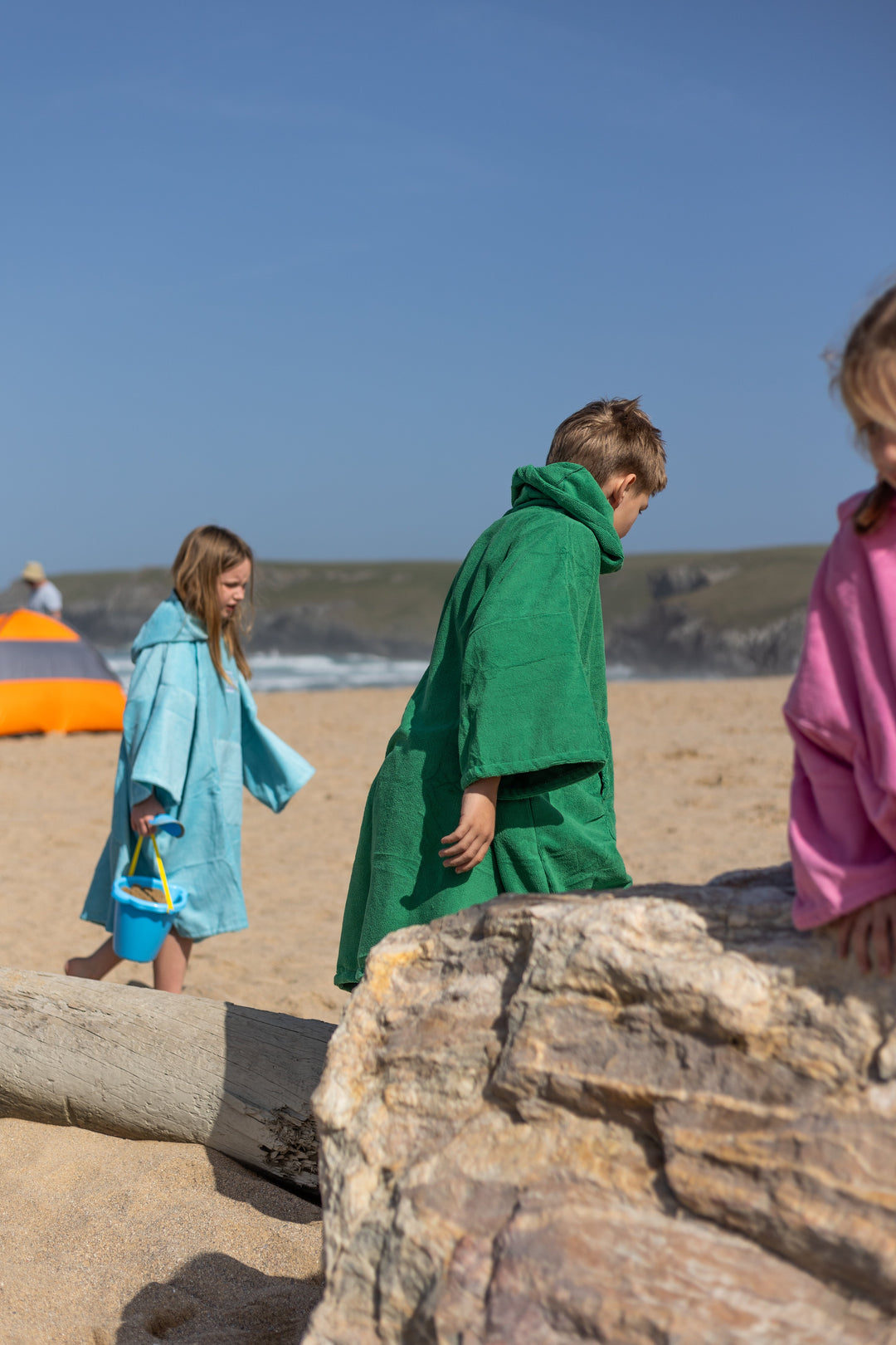 Kids Microfibre Towel Changing Robe | Green