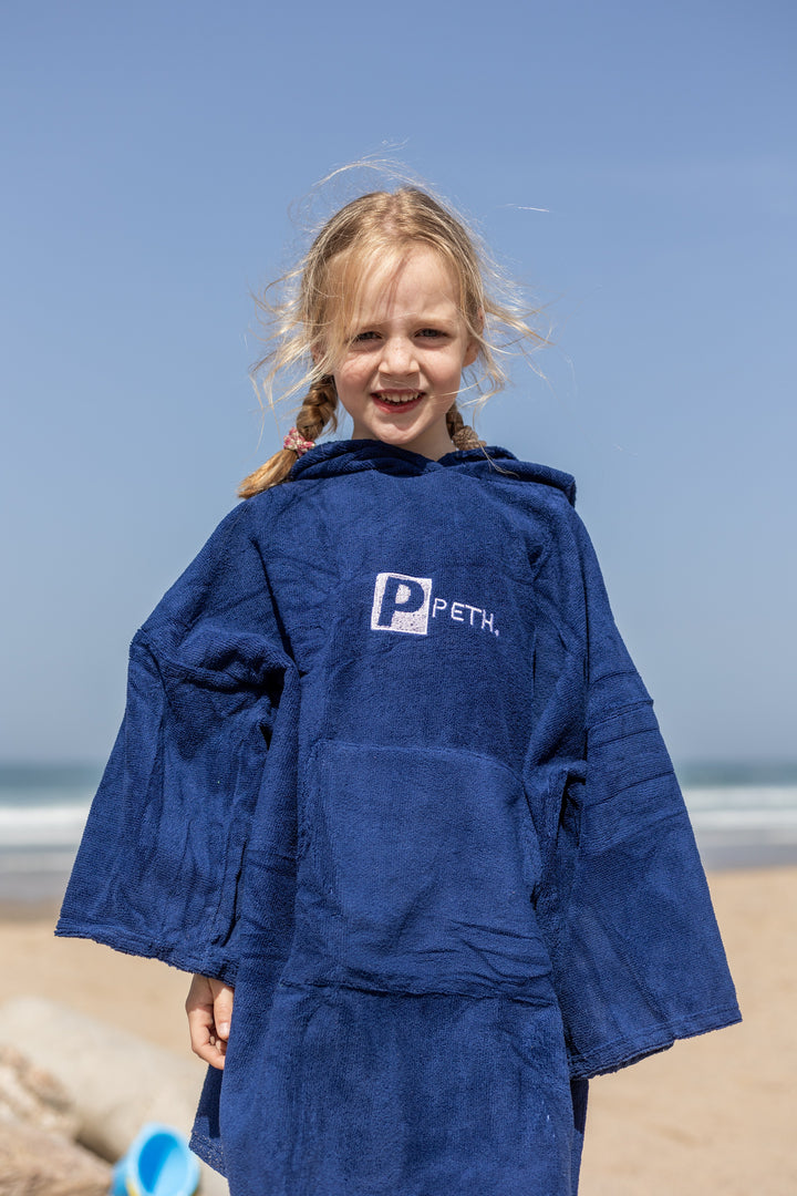 Kids Microfibre Towel Changing Robe | Navy
