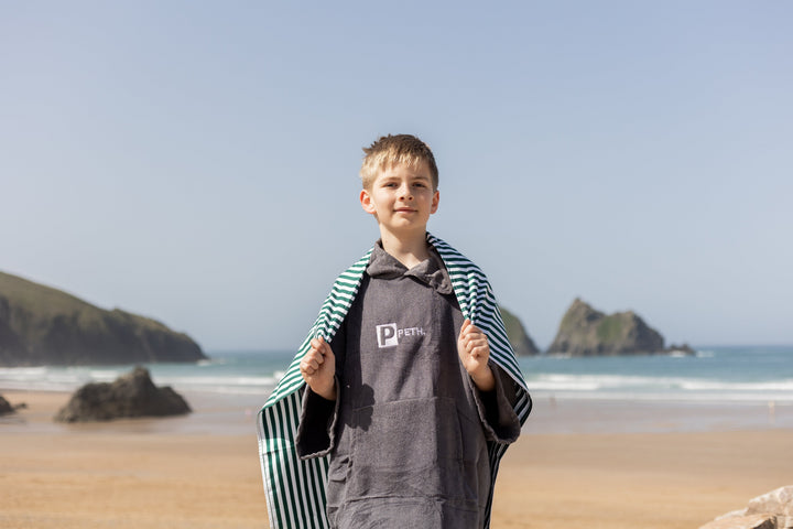 Kids Microfibre Towel Changing Robe | Grey