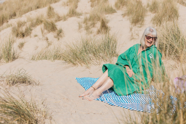 Zip Up Microfibre Towel Changing Robe | Green
