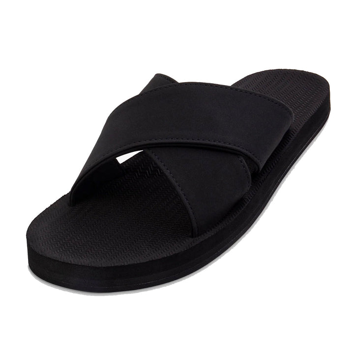 Indosole - Mens Sandals - ESSNTLS Cross - Black